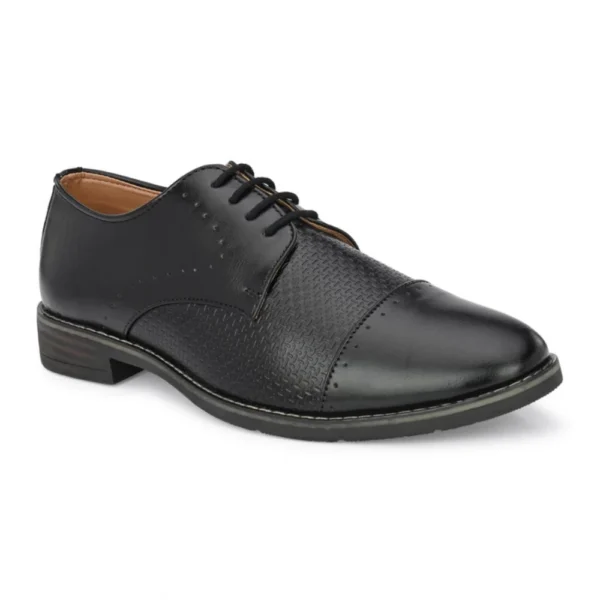 Men's Synthetic Leather Formal Shoes (Black) - Image 6