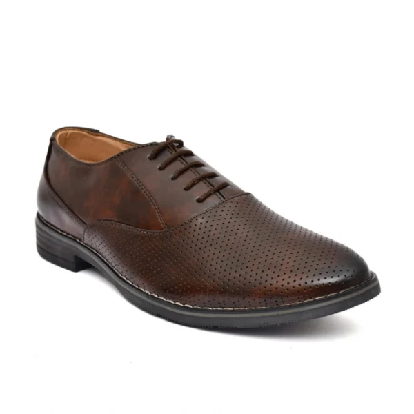 Men's Synthetic Leather Formal Shoes (Brown) - Image 2